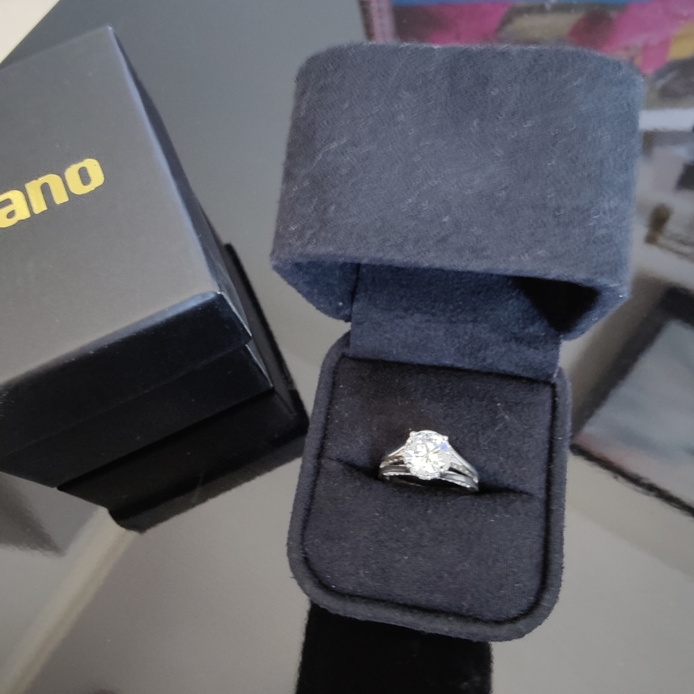 Round 2 Ct CZ & Sterling Silver Engagement Ring - Size 6